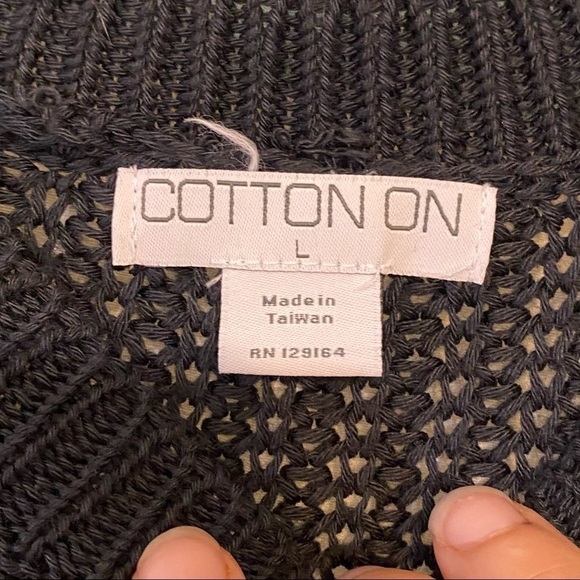 Cotton On Knit Sleeveless Sweater Navy Blue Sz Large - Picture 2 of 8